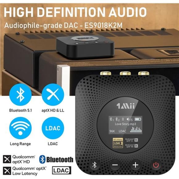 B06HD+ Hi-Res Bluetooth5.1 Music Receiver for Home Stereo w/LDAC,Hi-Fi Bluetooth - Picture 3 of 5